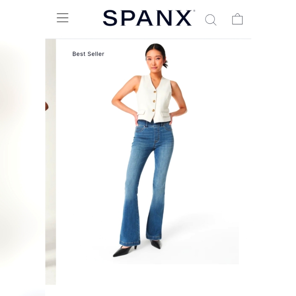 Spanx pull on flare jeans. Size Large